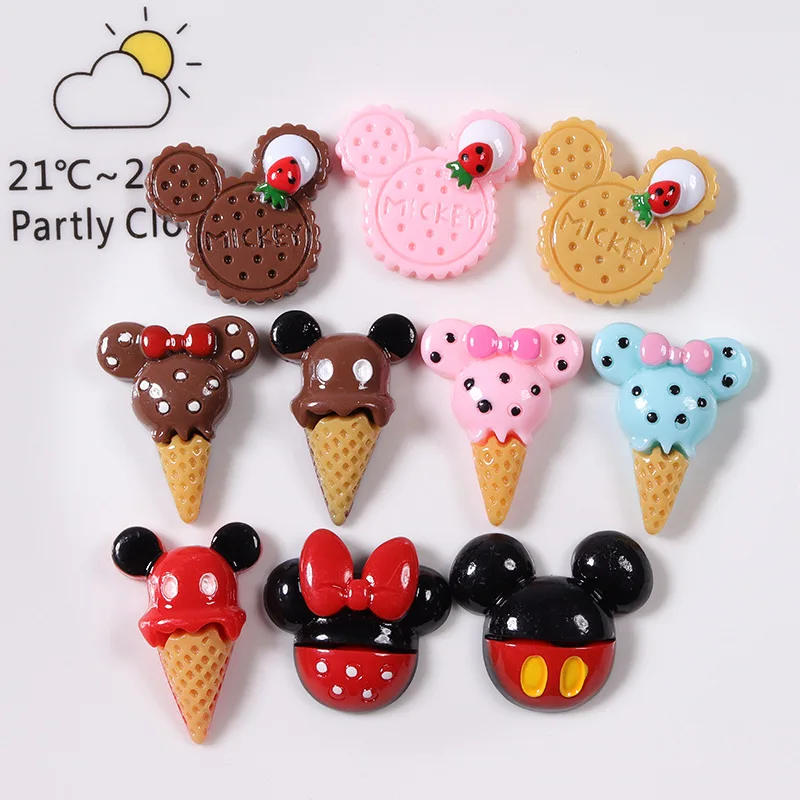 Description Picture 2 of item10Pcs New Mini Cute Cartoon Ice Cream Series Back Resin Cabochons Scrapbook Diy Wedding Hairpin Accessories Embellishments Craft