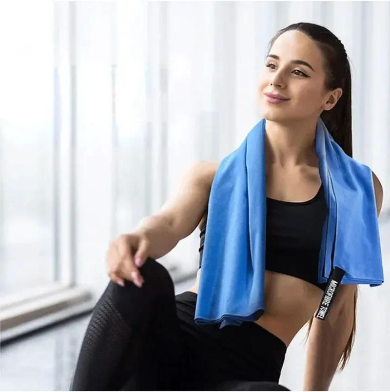 Description Picture 4 of itemQuick Drying Sports Towel 40x80CM Blue Gray Green Orange Swimming Gym Camping Running Beach Towel Bathroom Accessories For Home