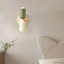 Modern simple capsule color combination wall lamp personality creative warm bedside wall lamp children's room bedside warm lamp