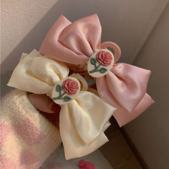 Clip Girls Cloth Pink Geometric Shape Bowknot Bow Hair Claw Female Hair Accessories Flower Hair Clip Korean Style Headwear