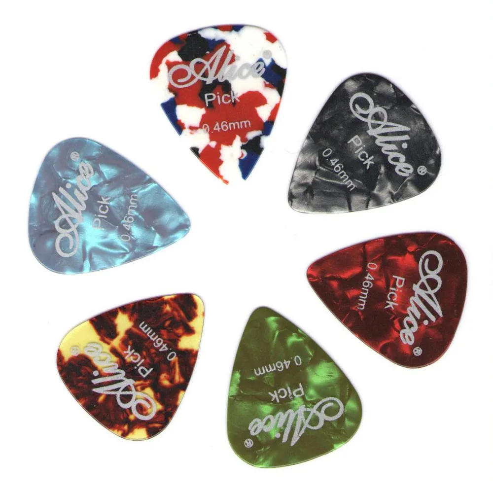 Description Picture 3 of item6Pcs Celluloid Guitar Picks Mediator Thickness 0.46 0.71 0.81 0.96 MM - Color Random Universal For All Guitar
