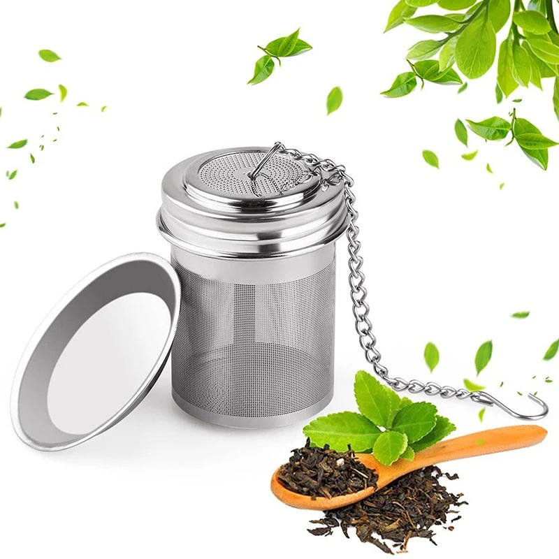 Description Picture 2 of item304 Stainless Steel Tea Infuser Strainer Leaf Spice Herbal Teapot Reusable Mesh Filter Creative Home Kitchen Accessories