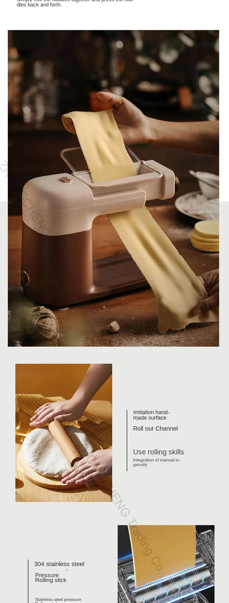 Description Picture 5 of itemElectric Noodle Pressing Machine Automatic Intelligent Household Multi-function Dumpling Skin Making Noodle Rolling Machine