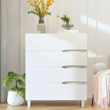 4 White Drawer Dressers for Bedroom Vanity Desk Modern Wide Storage File Cabinet Unit Nightstand for Bedroom Dresser Office Home