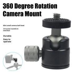Mini Ball Head for GoPro for Osmo 360° Rotatable Aluminum Alloy 1/4 Screw LED Video Light Phone DSLR Camera Monopod Tripod Head