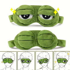 3D Funny Cute Frog Sleep Mask Natural Sleeping Eyeshade Cover Shade Eye Patch For Travel Office Room Relieve Stress Anxiety Gift