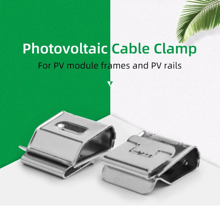 Description Picture 2 of itemSolar Panel Cable Clips Stainless Steel PV Wire Clip Fixing Clamps 40/50/70/100PCS for PV Module Wire Accommodates 2 Wires