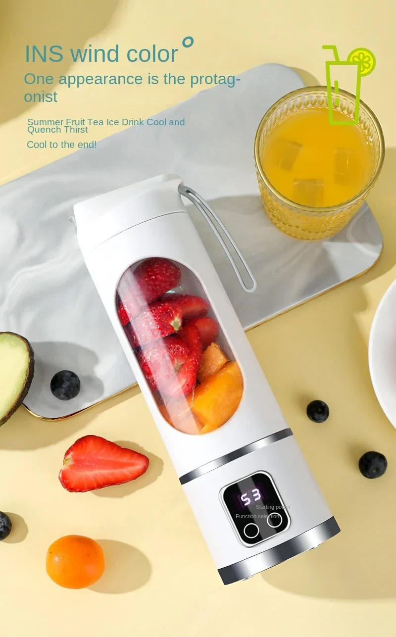 Description Picture 5 of itemHousehold  Mixer Machine Portable Blender Crushed  Electric Juicer With 3 Speed 450ML Large Capacity Digital Display Juice Cup