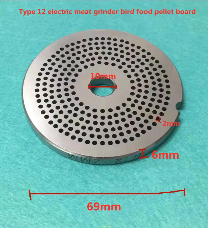 Description Picture 2 of itemType 12 electric meat grinder stainless steel orifice blade round knife meat plate meat grate sieve plate