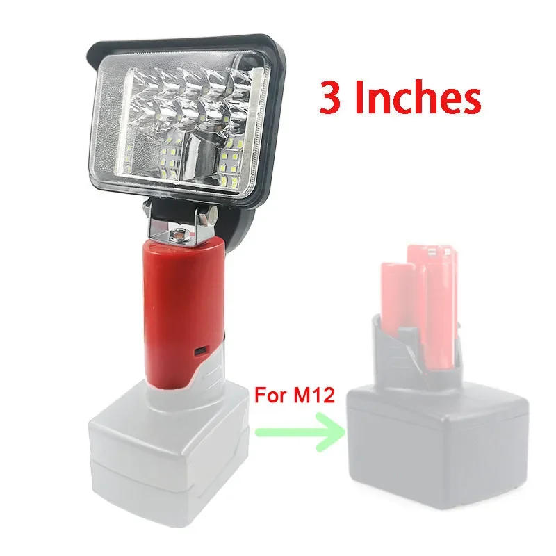 Description Picture 3 of itemN12 Car LED Work Lights Flashlight Electric Torch Spotlight Desk Lamp For Milwaukee  12V Li-ion Battery High Low Ceam Control