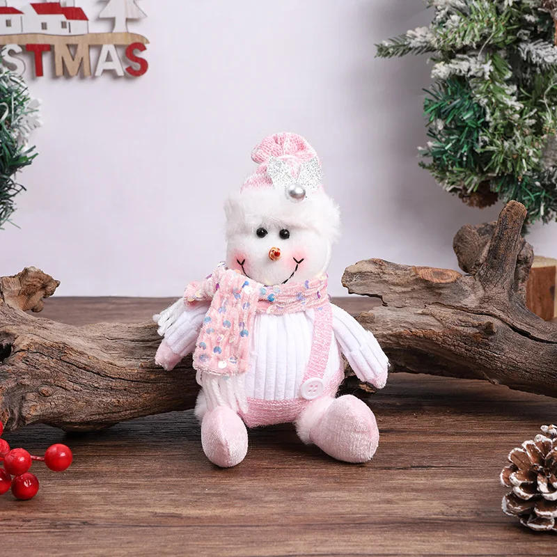 Description Picture 4 of itemNew Christmas Decorations Supplies Pink Old Man Snowman Telescopic Figure Home Decoration Bedroom Display Christmas Ornaments