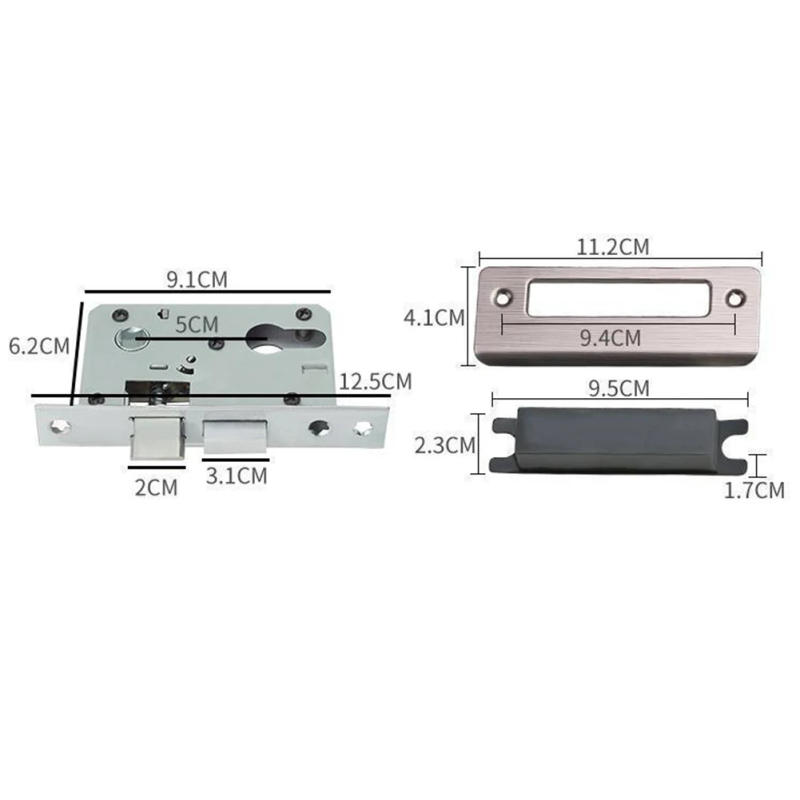 Description Picture 6 of itemUniversal Security Door Handle Lock Keys Set Large Knob Manganese Steel Door Handle Thickened Panel Handle Door Lock Fittings