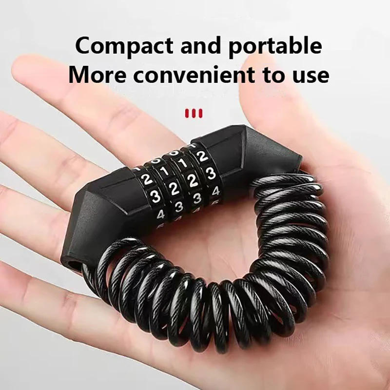 Description Picture 4 of item1Pcs Universal Motorcycle Bicycle Password Lock Portable Helmet Lock Anti-theft Mtb Road Bike Bicycle Locks