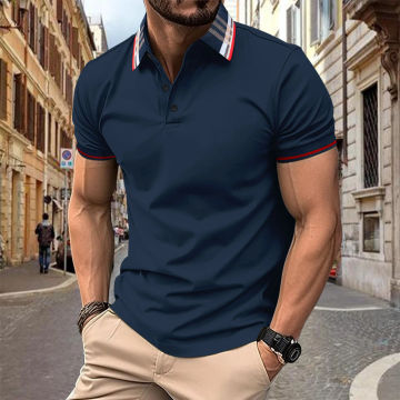 Men's T-shirt Polo shirt lapel Polo shirt Spring/Summer street short-sleeved men's polo shirt summer comfort style