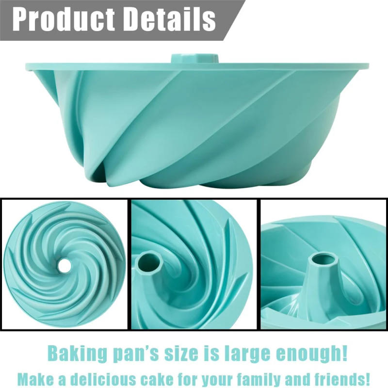 Description Picture 5 of itemSilicone Fluted Pans Non-stick Bundt Pan Baking Molds Perfect Bakeware for Cake Jello Gelatin Bread Para Gelatinas Mold