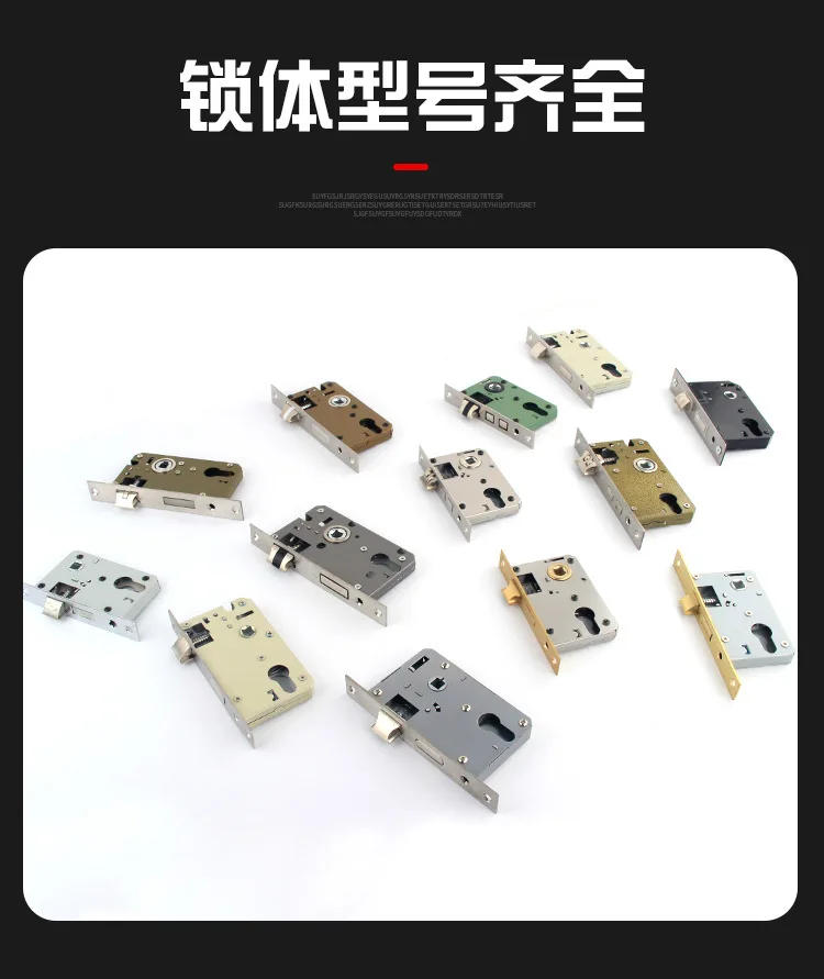 Description Picture 3 of itemIndoor Universal Wooden Door Lock Body, Household Bedroom Silent Lock Tongue, Stainless Steel Lock Body, Lock Cylinder Accessory