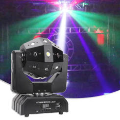 LED 16x3w RGBW + RG Laser + 4x15w Strobe 3in1 Effect Party Holiday Disco Dj Beam Projector Gobo Moving Head Stage Lighting