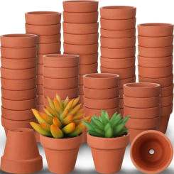 80pcs Small Mini 1.3" Terracotta Pot Clay Ceramic Pottery Planter, Cactus Flower Nursery Terra Cotta Pots, with Drainage Hole