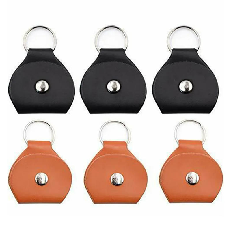 Description Picture 2 of itemGuitar Pick Holder Plectrum Bag Case 6 Pack Leather Keychain Plectrum Cases Mediator Bank Cow Leather 1-3 Pcs Guitar Picks