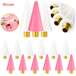 5Pcs Nail Dotting Wax Pen Replaceable Head Beads Rhinestones Gems Picker Dotting Pen Manicure Self-adhesive Nail Art Tools