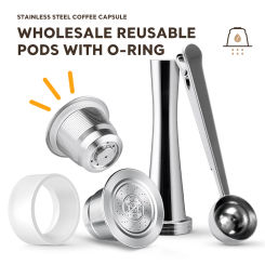 iCafilas Refillabe Coffee Capsule For Nespresso Coffee Machine Stainless Steel Coffee Filters Crema Espresso Coffeeware Teaware
