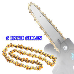 6 Inch Golden Saw Blade Chainsaw Chains and Guide Bar Replacement Set Electric Saw Blade Tool Accessory Replacement Wood Cutting