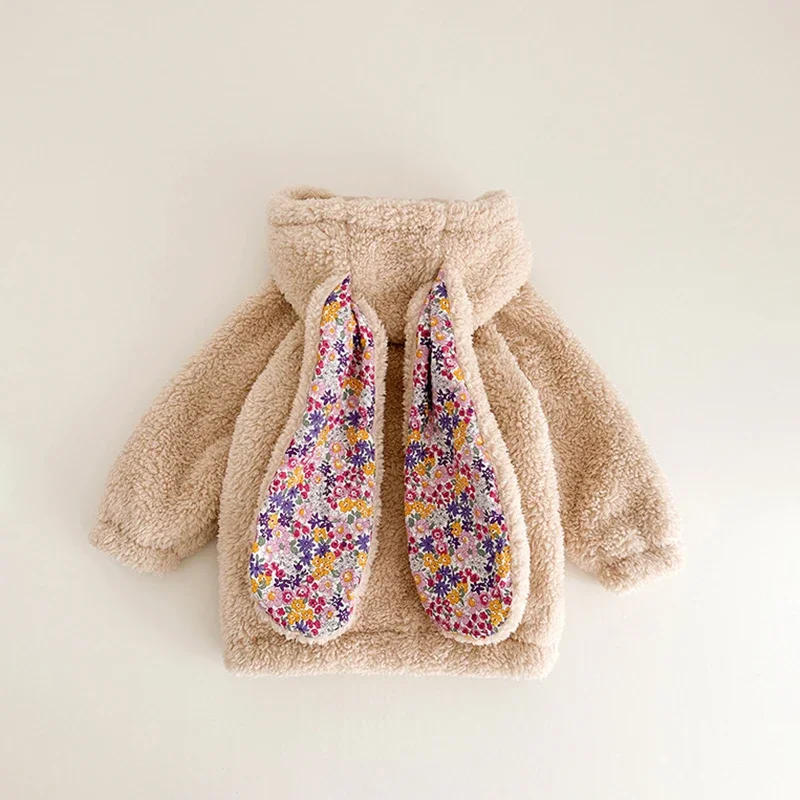 Description Picture 3 of itemBaby Girl Jackets for 1-7Y Spring Winter Fleece Toddler Baby Warm Rabbit Hooded Coat Children Girls Long Outwear Baby Clothes
