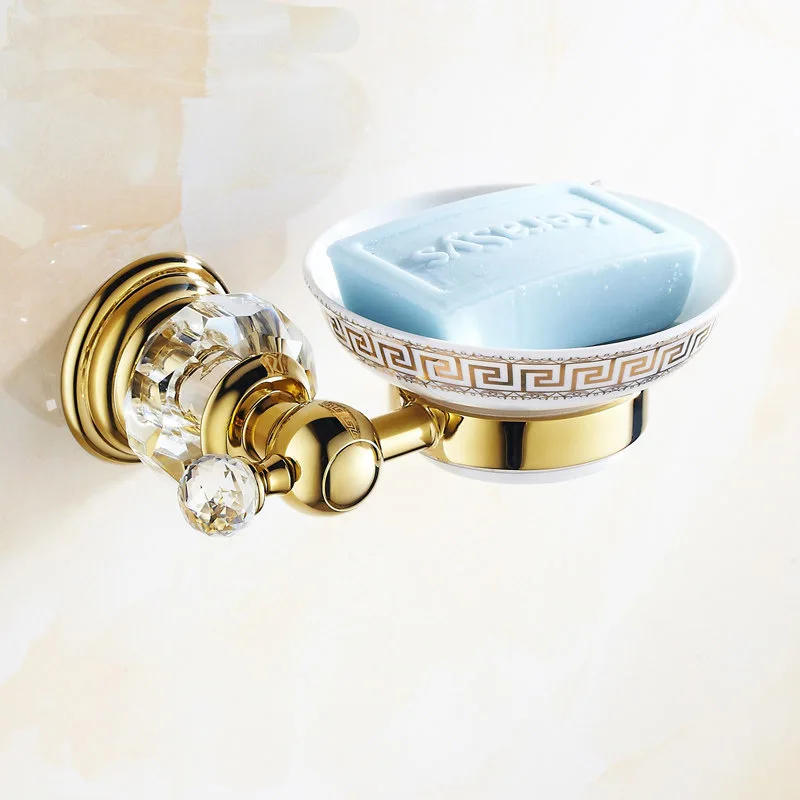 Description Picture 2 of itemGold Crystal and Stainless steel Soap Dish Holder  Bathroom Soap Basket Morden design Bathroom Accessories