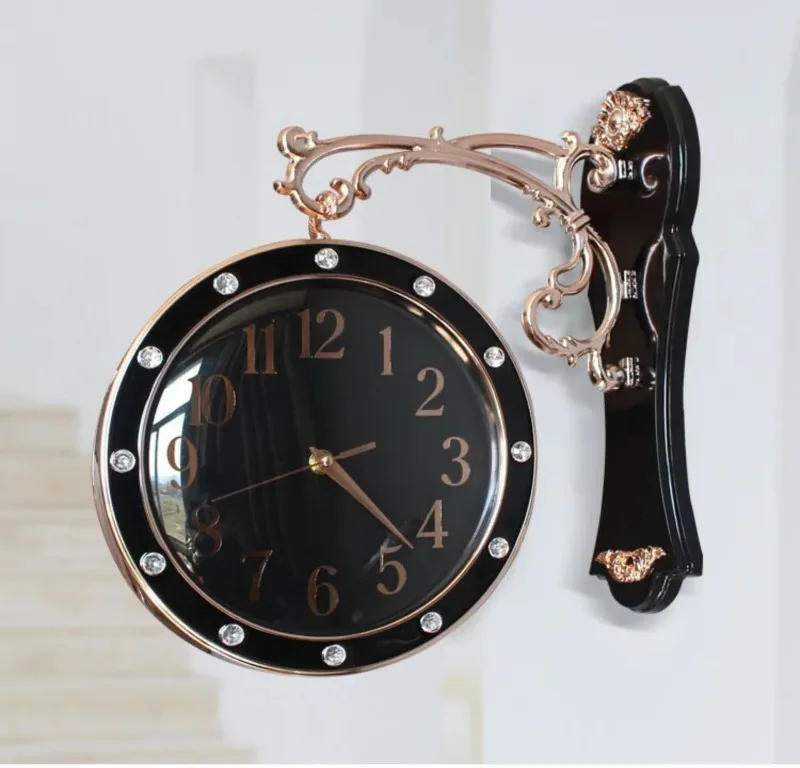 Description Picture 2 of itemMinimalist Wall Clock Living Room Creative Double Face Clocks Mechanism Silent Modern Wall Art Bedroom Watches Interior Decor