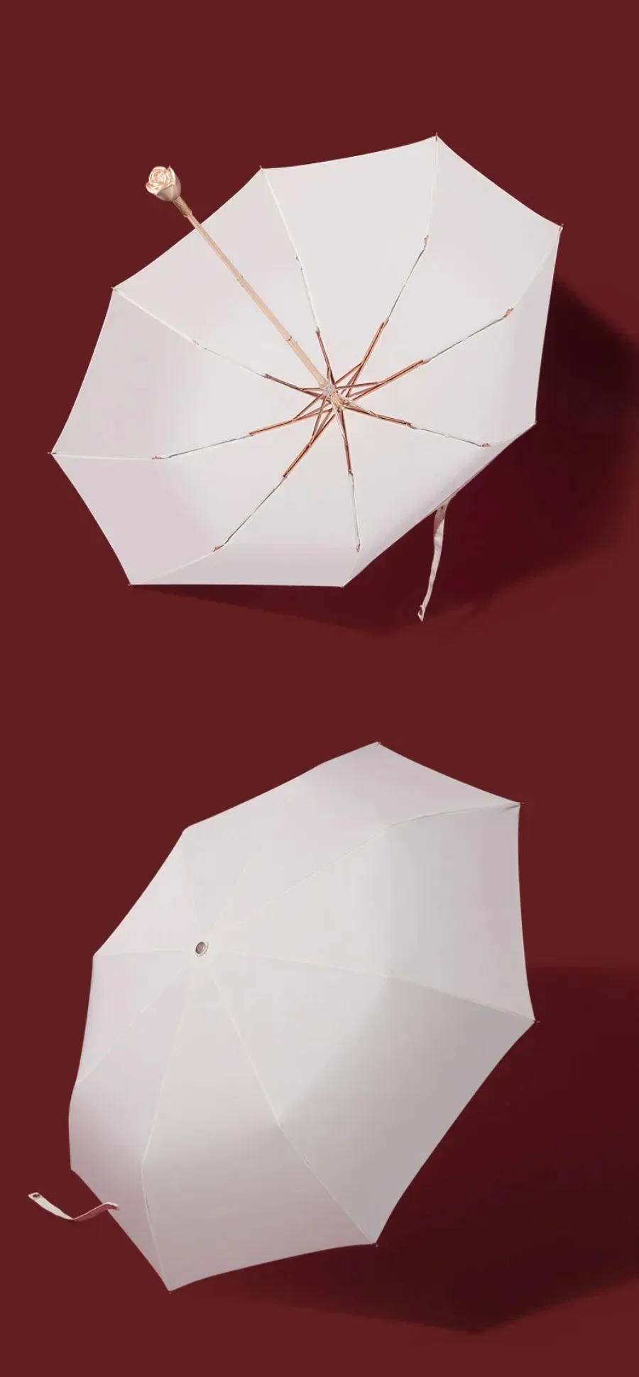 Description Picture 5 of itemWomen Umbrella Rain Flower Wedding Windproof Portable Female Rain Gear Luxury Three-fold Parachase Parasol Umbrella Academy