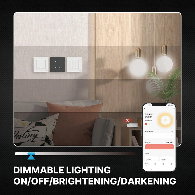 Description Picture 4 of itemMOES Star Ring Series ZigBee Smart Dimmer Switch for Light Dimming Smart Life APP Work with Alexa Google Home Dimmable 1-3Gang