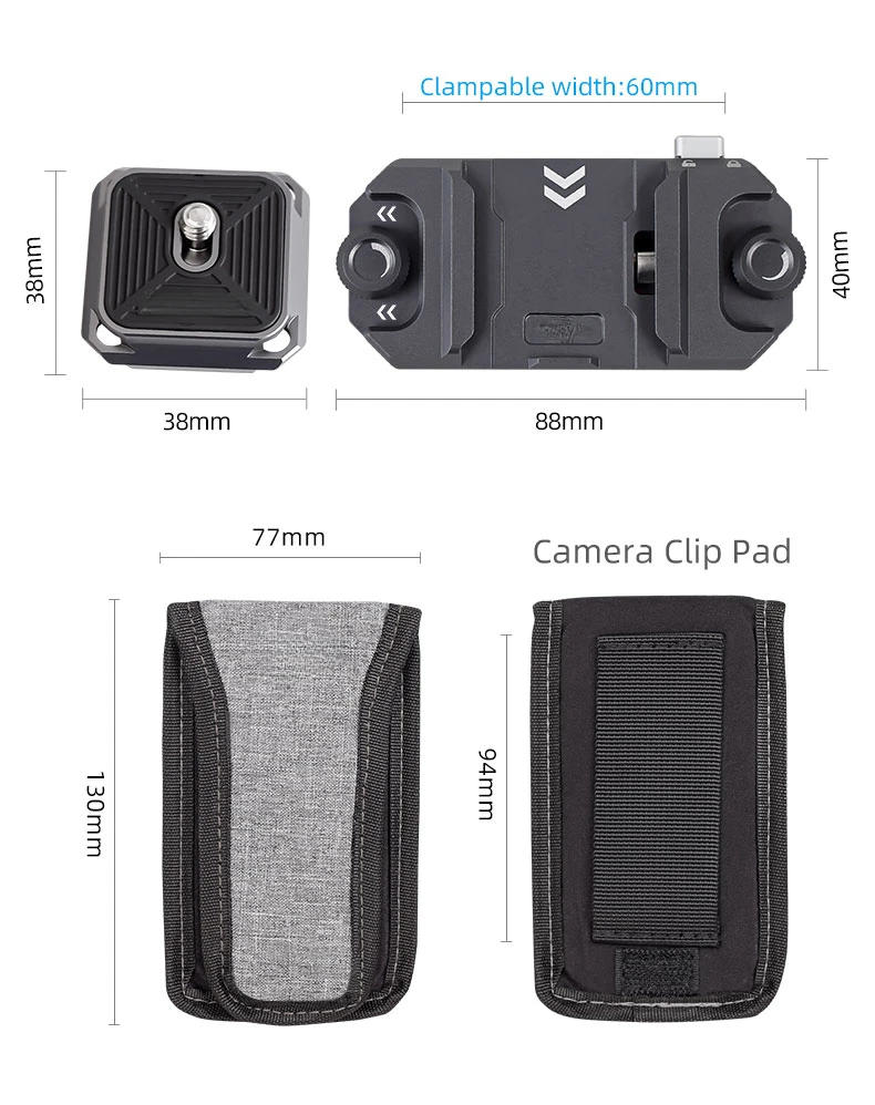 Description Picture 4 of itemUniversal DSLR Camera Gimbal Arca Swiss Quick Release Plate Clamp Quick Switch Tripod Slider Mount Adapter Camera Clamp