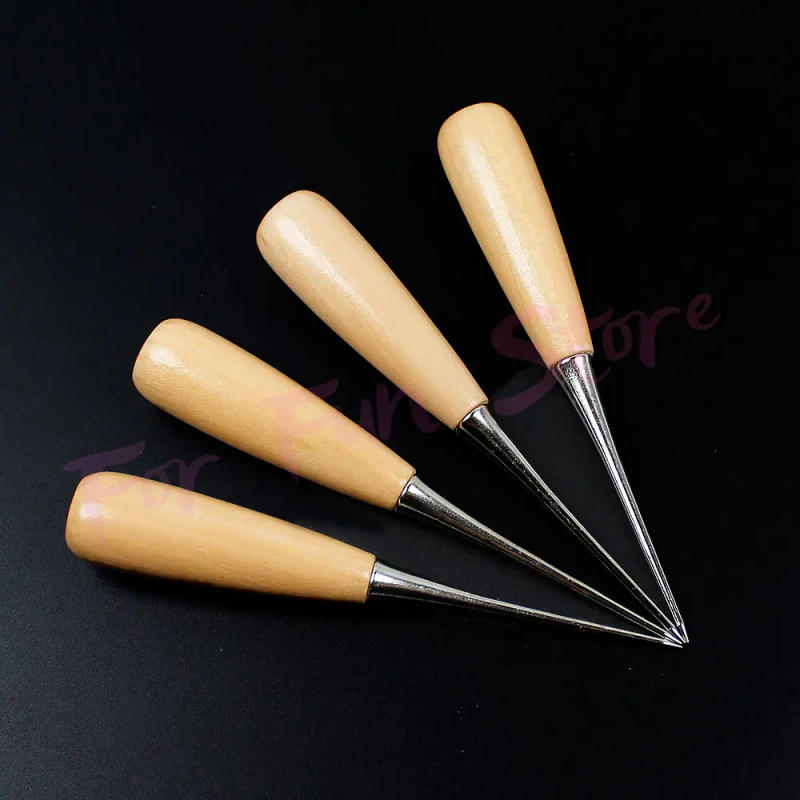 Description Picture 6 of itemFor Fun 2PCS Wooden Handle Awl DIY Sewing Accessories Fabric Punching Hand Stitcher Leather Goods Punch Hole Shoe Repair Tools