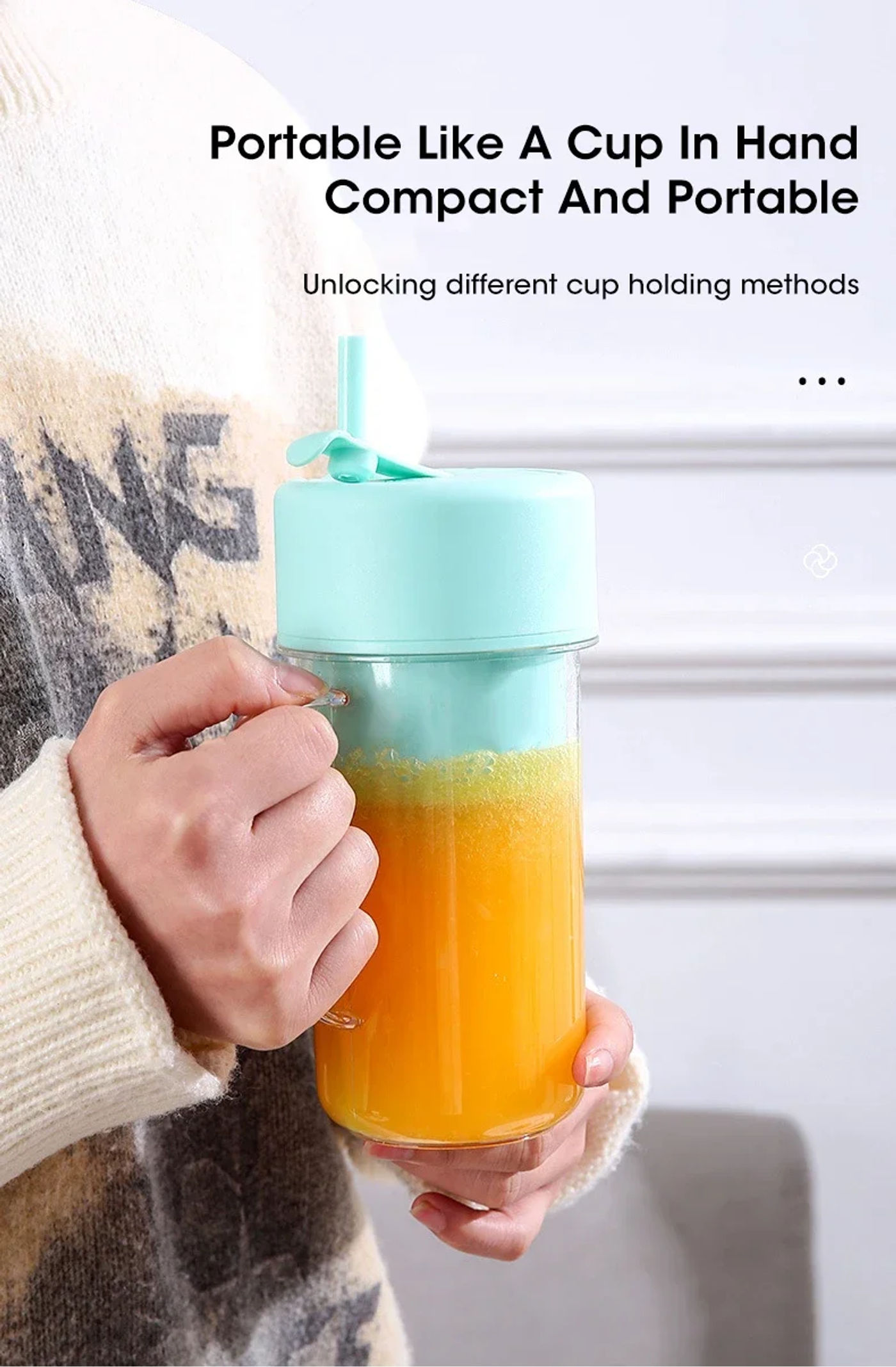 Description Picture 4 of item420ml Electric Juicer Bottle Mini Portable Blender With Straw Multifunctional USB Charg Juicer Bottle For Sports Home Gym School