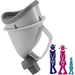 1pc Grey Portable Urinal, Plastic Urinal Funnel For Outdoor Portable Standing Piss Toilet Urinal