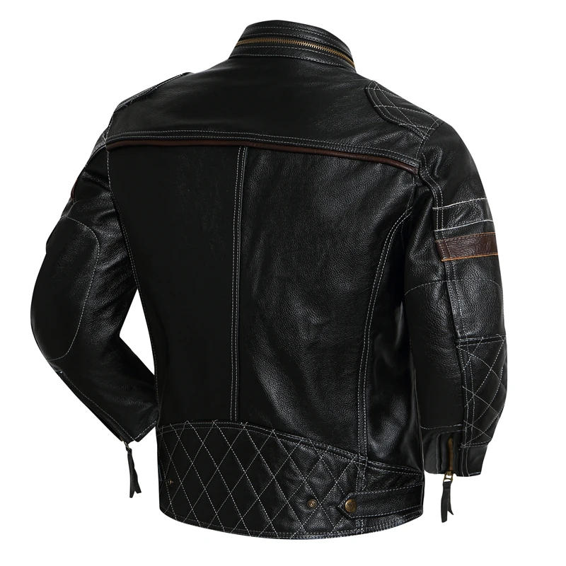Description Picture 4 of itemMotorcycle Jackets Protectives Men Leather Jacket Genuine Cowhide Motor Biker Coat Riding Clothes Chaquetas Cuero Para Hombre