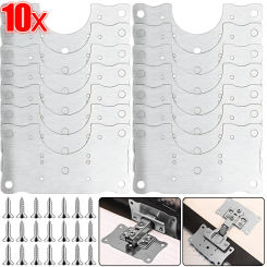 Cabinet Hinge Repair Plate Stainless Steel Door Hinge Mounting Plate ith Holes Hardware Hinge Fixing Brackets Kits Repair Tools
