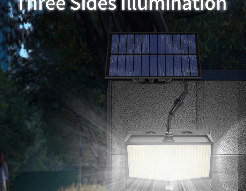 Description Picture 4 of item468 LED Solar Lights Outdoor Waterproof Motion Sensor Solar Lamp 3 Side Illumination Wall Garage Garden Light Foco Led Spotlight