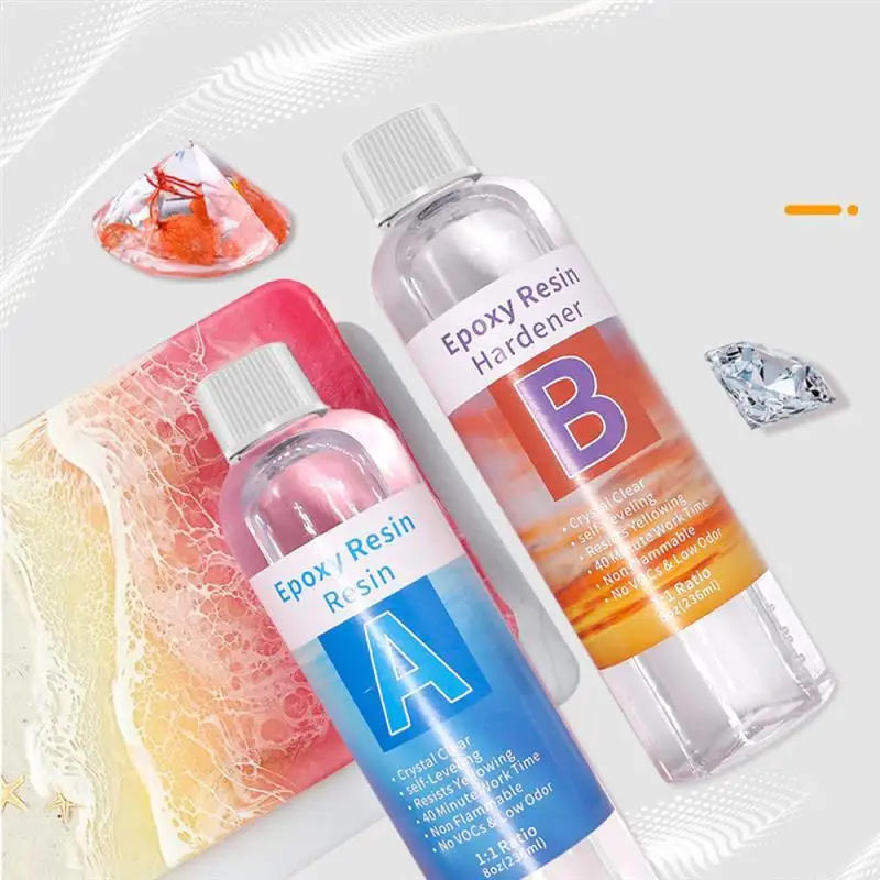 Description Picture 4 of item1:1 AB Resin Epoxy Glue Set High Adhesive Hardener Crystal Glue For DIY Resin Jewelry Making Accessories 100ml/500ml/1000ml