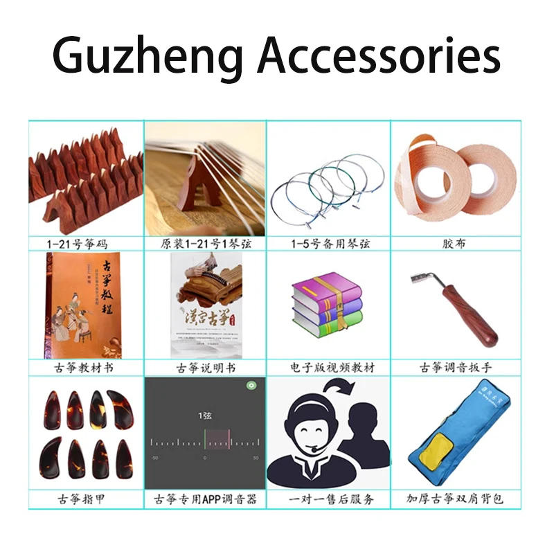 Description Picture 2 of itemPortable Mini Guzheng 100cm 21 Strings Paulownia Wood Guqin Zither Beginner Small Guzheng Traditional Chinese Instrument Gifts