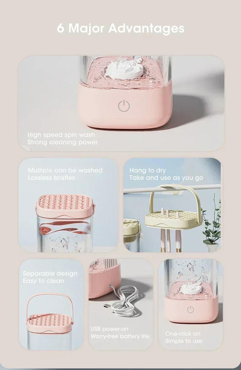 Description Picture 3 of item3 In 1 USB Electric Makeup Brush Cleaner Portable Makeup Brushes Lazy Cleaning Brush Tool Automatic Makeup Brush Cleaning