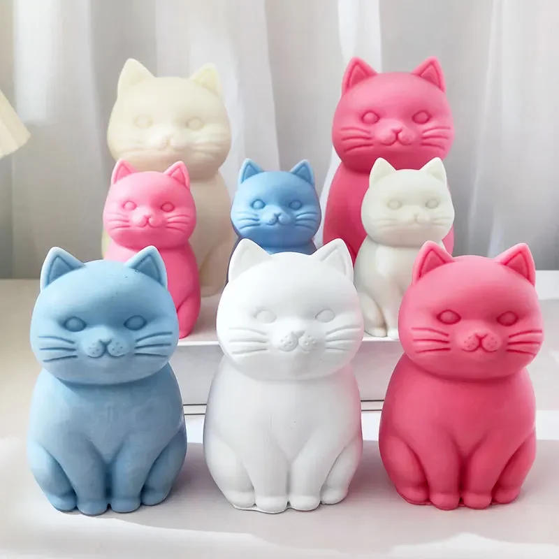 Description Picture 6 of itemCute Cat Silicone Mold 3D Cat Scented Candle Making Supplies Handmade Soap Craft Molds Aroma Gypsum Concrete Mould Home Decor