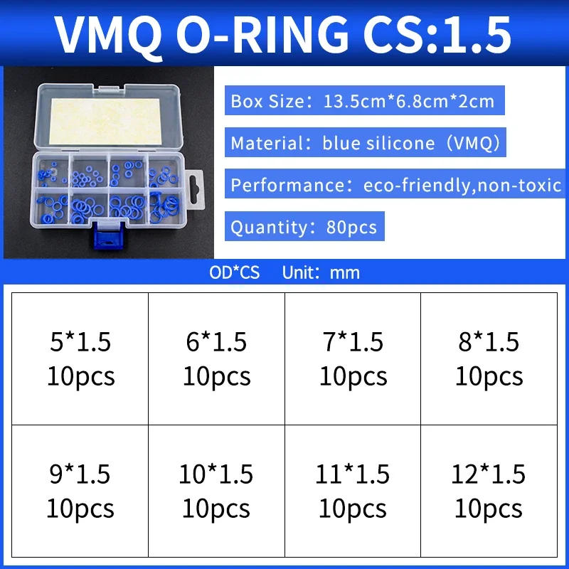 Description Picture 6 of itemColor-silicone-box boxed silicone rubber repair kit sealing valve waterproof machine combination kit gasket o-ring faucet