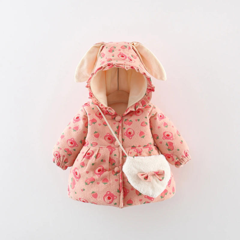 Description Picture 5 of itemGirl's Coat Autumn And Winter Cartoon Print Warm Hooded Baby Girl's Coat Jacket Cute Hooded Baby Outerwear Baby Winter Clothes 