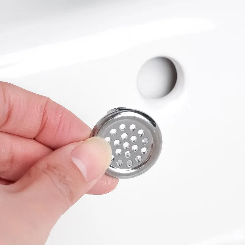 Description Picture 3 of item1/4PCS Wash Basin Overflow Ring Silver Plastic Kitchen Bathroom Basin Trim Sink Hole Round Overflow Plug Bath Drain Cap Net Ring