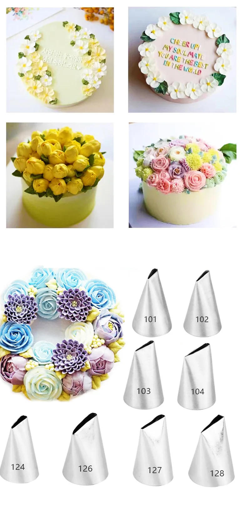 Description Picture 4 of item#101 #102 #103 #104 Piping Nozzle for Creating Rose Petal Shape Decorating Icing Tip Baking &Pastry Tools Bakeware