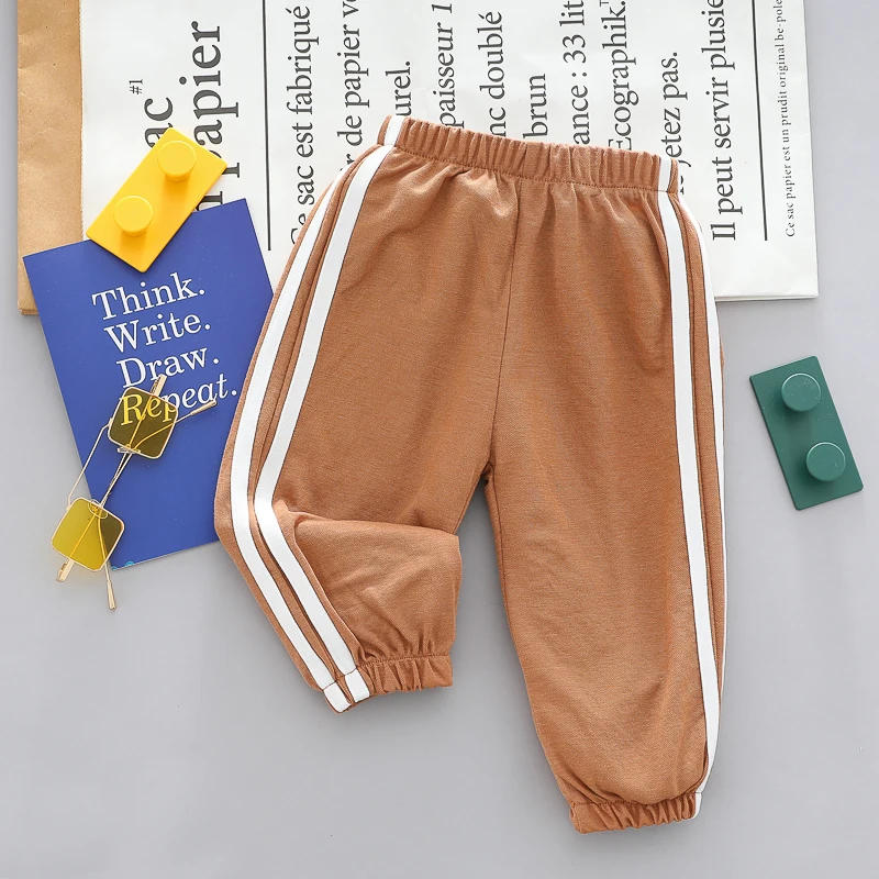 Description Picture 3 of itemBaby Pants Spring/Summer Baby Solid Stripe Simple Ice Silk Comfortable Pants