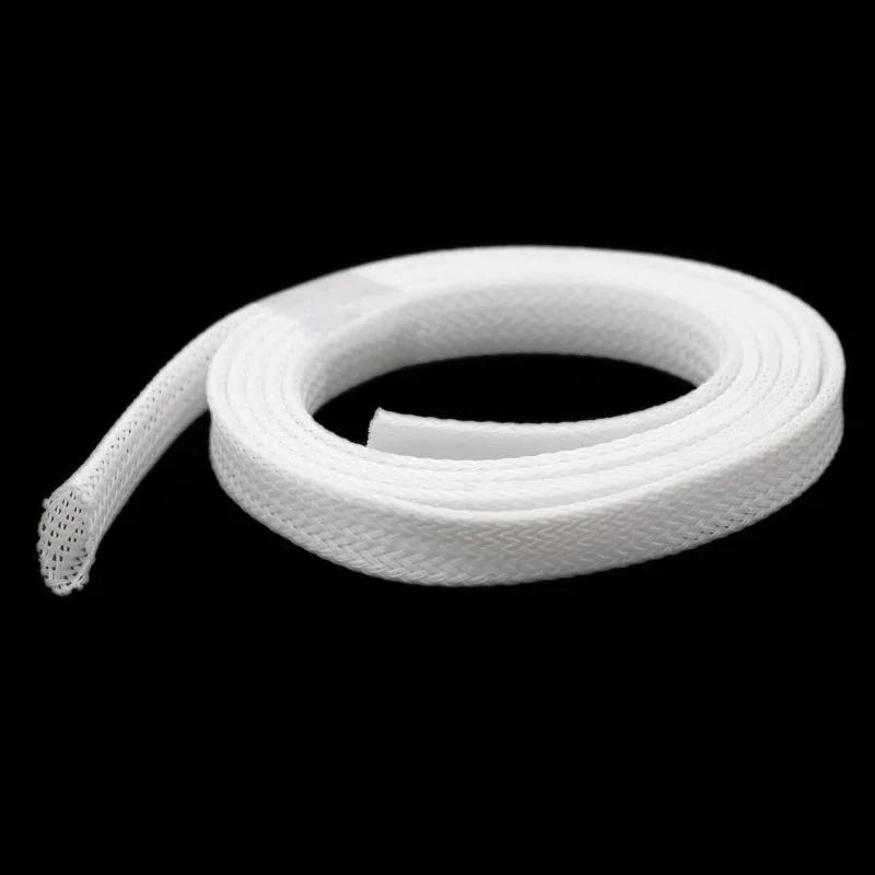 Description Picture 4 of item1/5/10/20M Insulated Braid Sleeving White Tight PET Wire Gland Cable Protection Expandable Cable Sleeve Retardant Nylon Tube