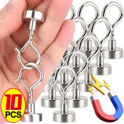 10/1PCS Strong Magnetic Hooks Multi-Purpose Storage Hooks Home Kitchen Bar Storage Hook Key Storage Hook Bathroom Hangers