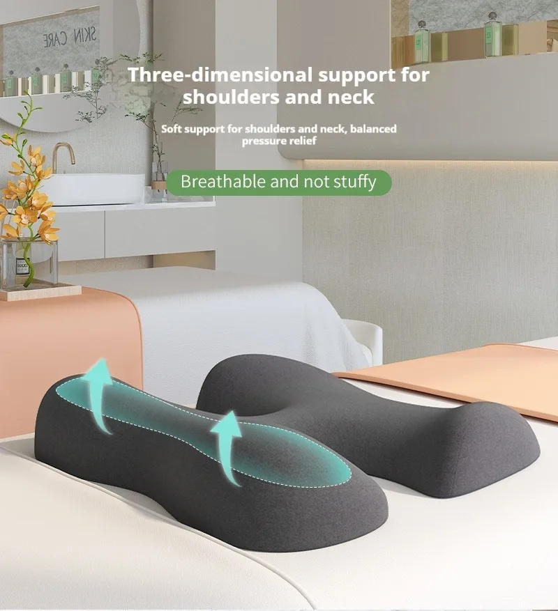 Description Picture 2 of itemMemory Foam Breathable Head Pillow Ergonomics Lying Down Pillow Rest Support Pillow Body Massage  Rest Pillow Beauty Salon